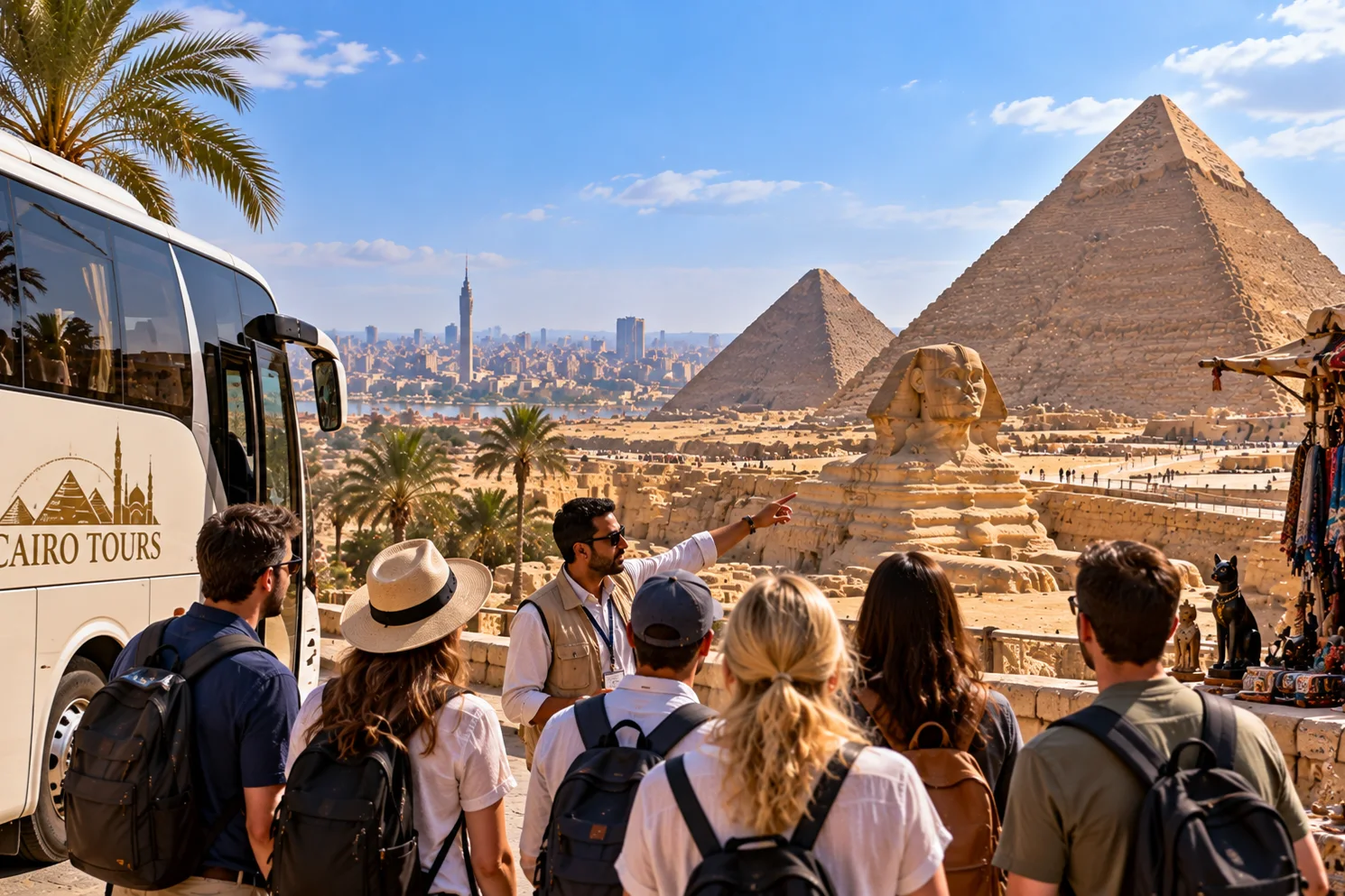 Aussicht über das Pyramidenplateau von Gizeh