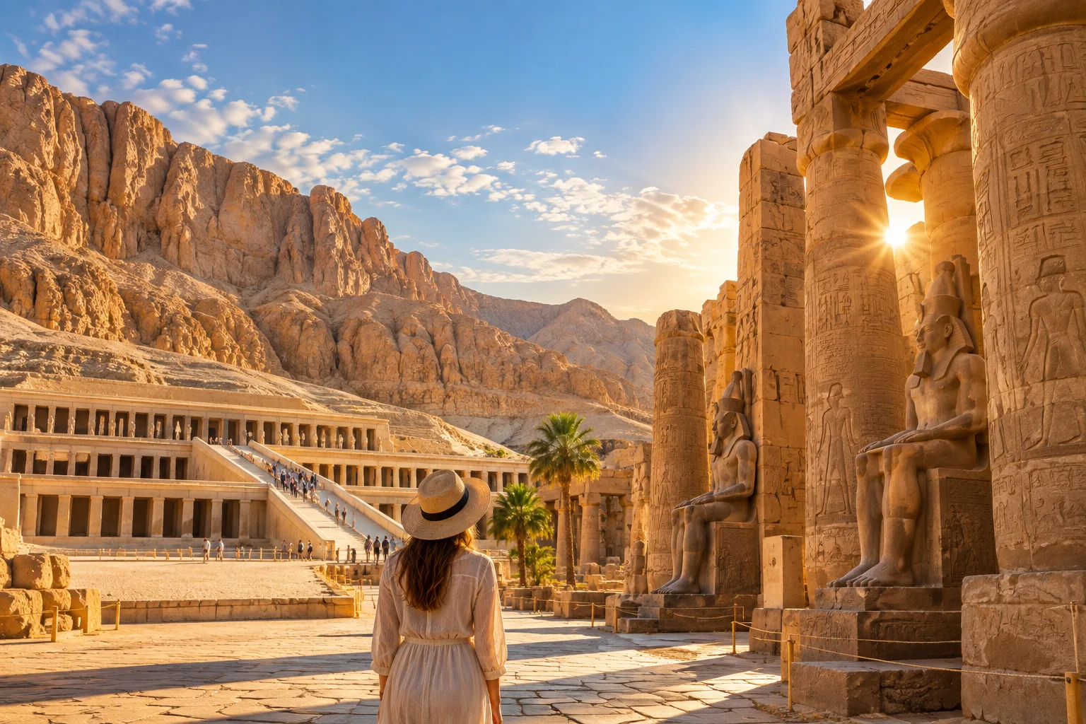Altägyptische Tempelsäulen in Luxor