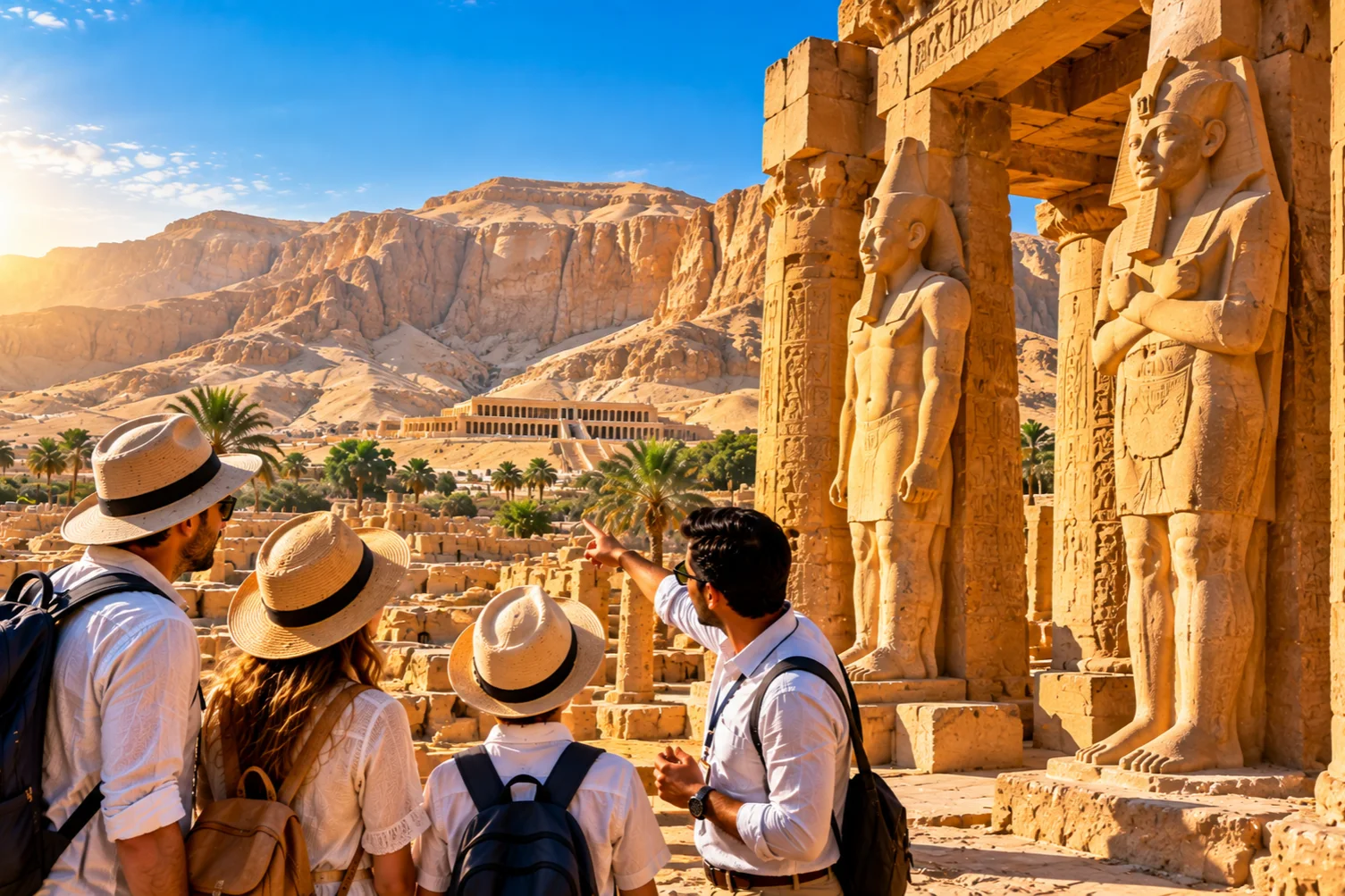 Altägyptische Tempelsäulen in Luxor